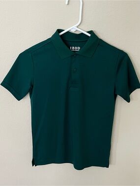 IZOD Boys Hunter Green Performance Polo Shirt Medium 10/12 School Uniform